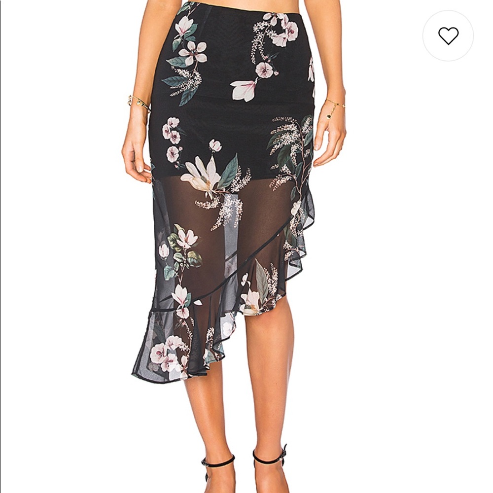 Floral midi skirt